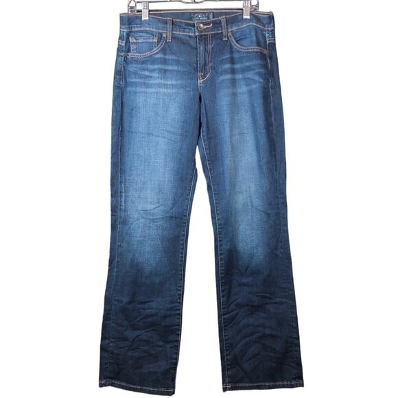 ]\Lucky Brand Womens Jeans Blue Denim Whiskered Cotton Blend Stretch 10/30 - Picture 1 of 11